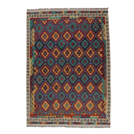 Ethnic Kelim rug Chobi 212x294 Handmade Afghan wool Kilim rug