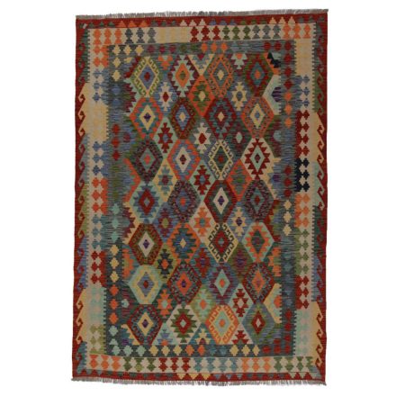 Ethnic Kelim rug Chobi 205x295 Handmade Afghan wool Kilim rug