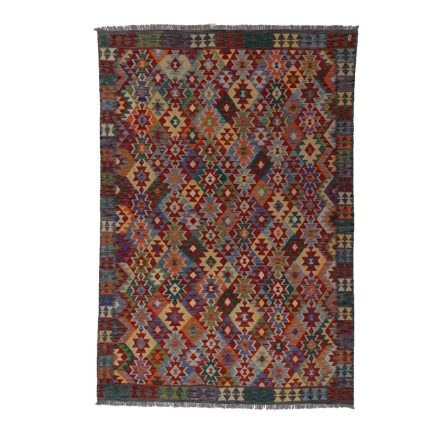 Ethnic Kelim rug Chobi 203x296 Handmade Afghan wool Kilim rug