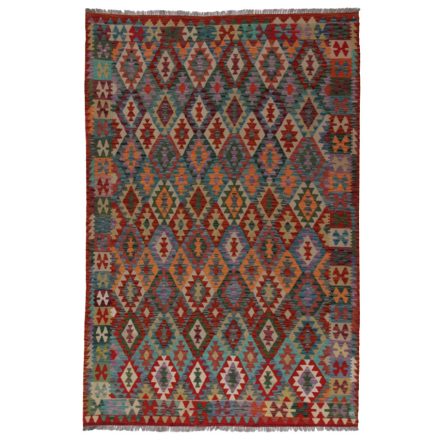 Ethnic Kelim rug Chobi 201x288 Handmade Afghan wool Kilim rug