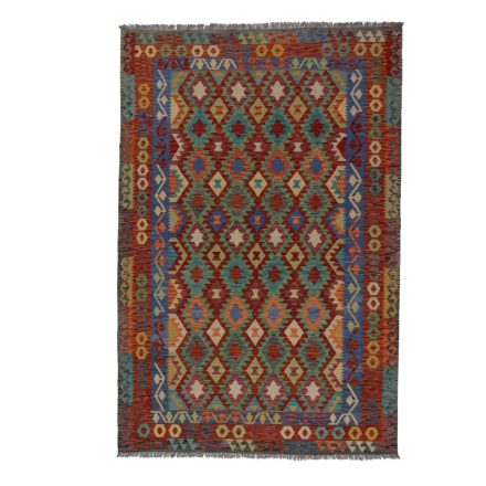 Ethnic Kelim rug Chobi 202x300 Handmade Afghan wool Kilim rug