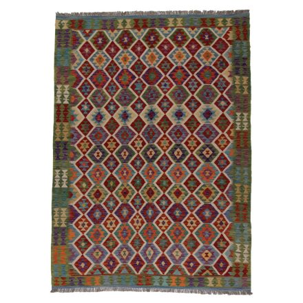 Ethnic Kelim rug Chobi 213x287 Handmade Afghan wool Kilim rug