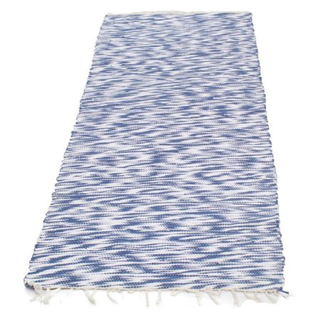 Rag rug 74x201 blue-white cotton rag rug