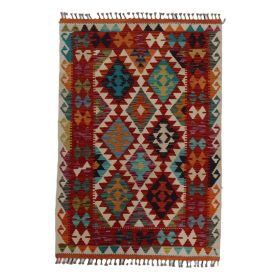 Handmade Multicolored Double-sided good Area Kilim Rug,Kilim Red Boho Cotton Rug,Unique Vintage pattern Bohemian Multicolor Georgia Kilim Rug