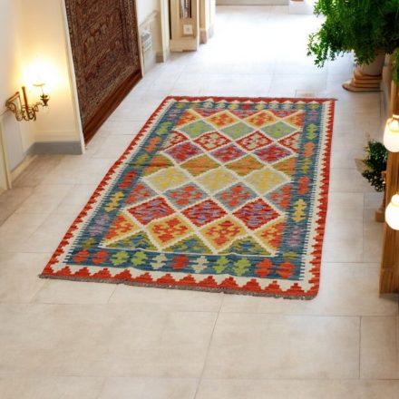 Afghan hand woven Kelim runner rug 107x195 Afghan wool Kilim rug