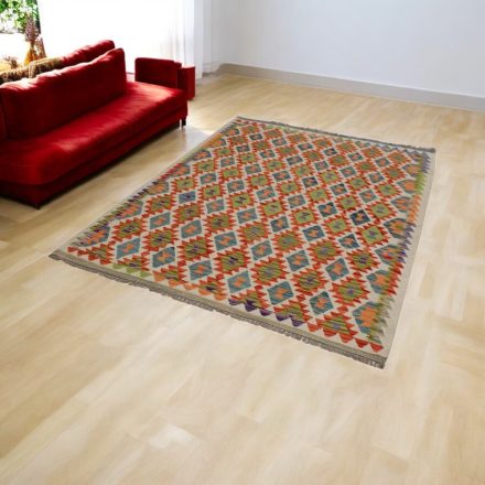 Wool Kilim rug Chobi 154x204 hand woven afghan Kelim rug