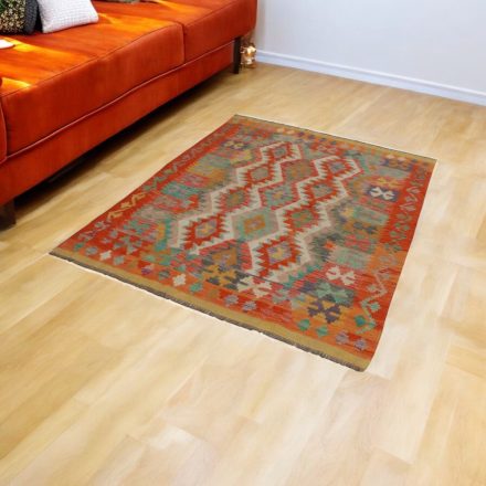 Maimana Kilim rug 144x200 hand woven afghan wool Kelim