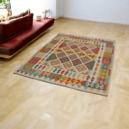 Maimana Kilim rug 153x199 hand woven afghan wool Kelim