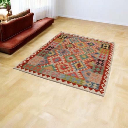 Afghan hand woven Kelim Chobi 148x192 Afghan wool Kilim rug