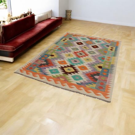 Wool Kilim rug Chobi 145x204 hand woven afghan Kelim rug