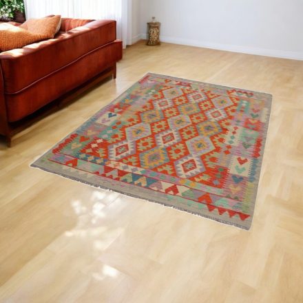 Maimana Kilim rug 154x209 hand woven afghan wool Kelim