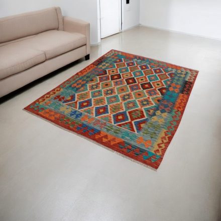 Maimana Kilim rug 151x202 hand woven afghan wool Kelim