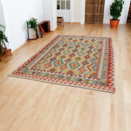 Afghan hand woven Kelim Chobi 196x296 Afghan wool Kilim rug