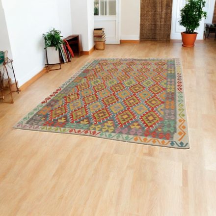 Afghan hand woven Kelim Chobi 204x293 Afghan wool Kilim rug