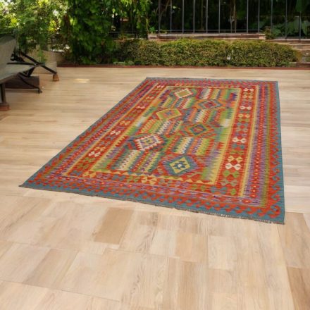 Wool Kilim rug Chobi 204x294 hand woven afghan Kelim rug