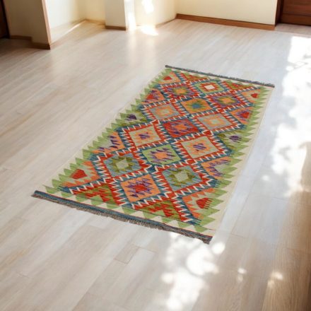 Maimana Kilim runner rug 84x190 hand woven afghan wool Kelim