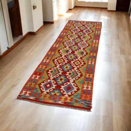 Maimana Kilim runner rug 82x307 hand woven afghan wool Kelim