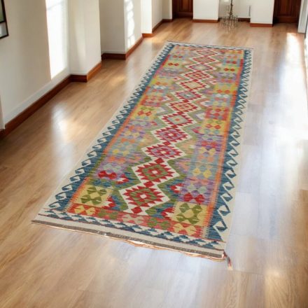 Afghan Kelim runner rug Chobi 95x317 ethnic hand woven Kilim