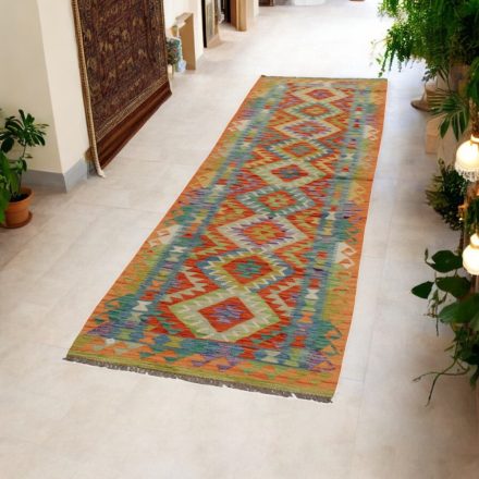 Ethnic Kilim runner rug Chobi 82x304 hand woven afghan rug