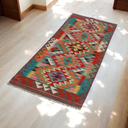 Wool Kilim runner rug Chobi 65x192 hand woven afghan Kelim rug