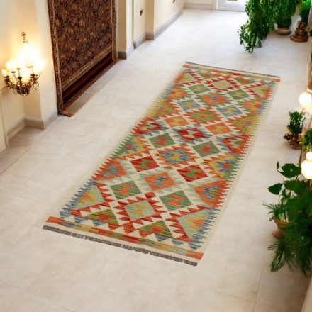 Wool Kilim runner rug Chobi 61x194 hand woven afghan Kelim rug