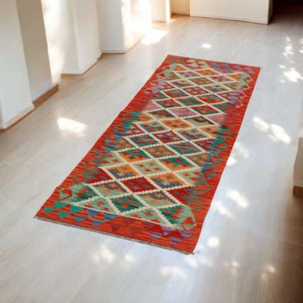 Afghan hand woven Kelim runner rug 66x201 Afghan wool Kilim rug