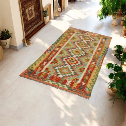 Afghan hand woven Kelim runner rug Chobi 84x190 Maimana Kilim rug