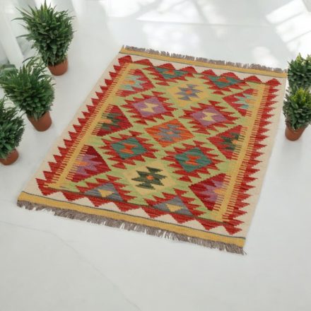 Afghan hand woven Kelim Chobi 64x89 Afghan wool Kilim rug