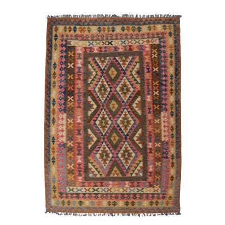 Wool Kelim rug Chobi 208x302 hand woven Afghan Kilim rug to living room