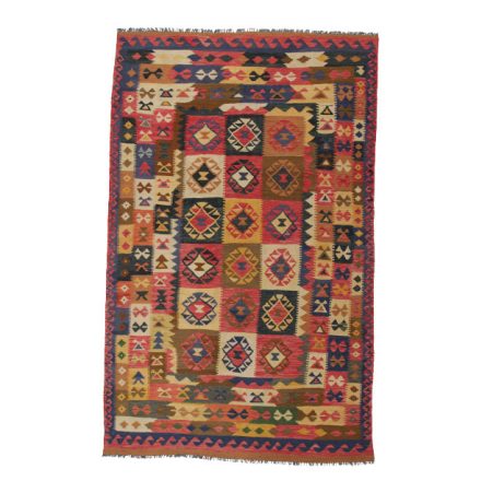 Wool Kelim rug Chobi 195x310 hand woven Afghan Kilim rug to living room