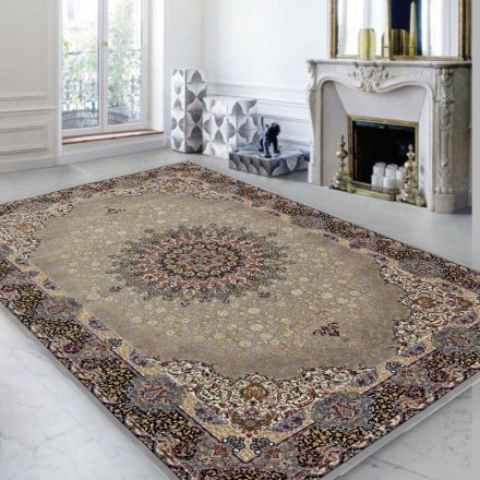 Persian rug grey KERMAN 200x300 luxury living room carpet in acrylic