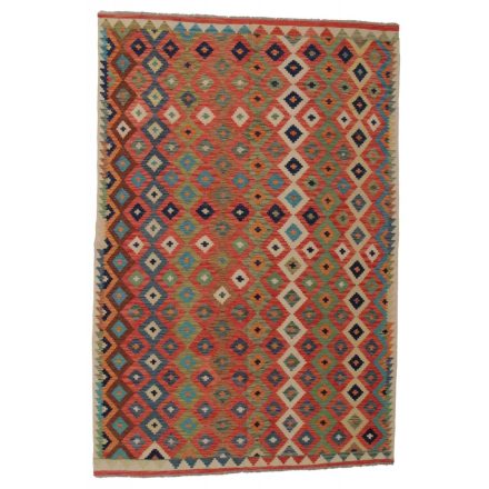 Wool Kelim rug Chobi 201x300 hand woven Afghan Kilim rug