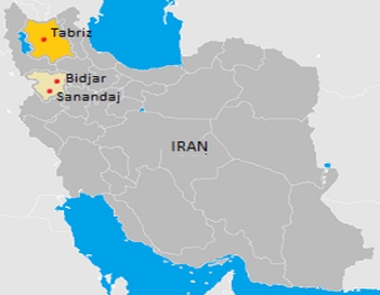 map of tabriz