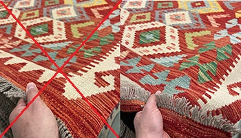 When moving the kilim rug